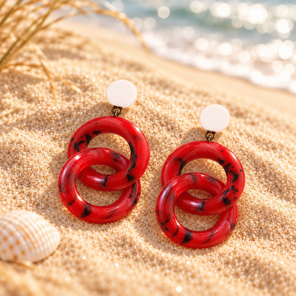 Scarlet Loop- Dangler Earrings