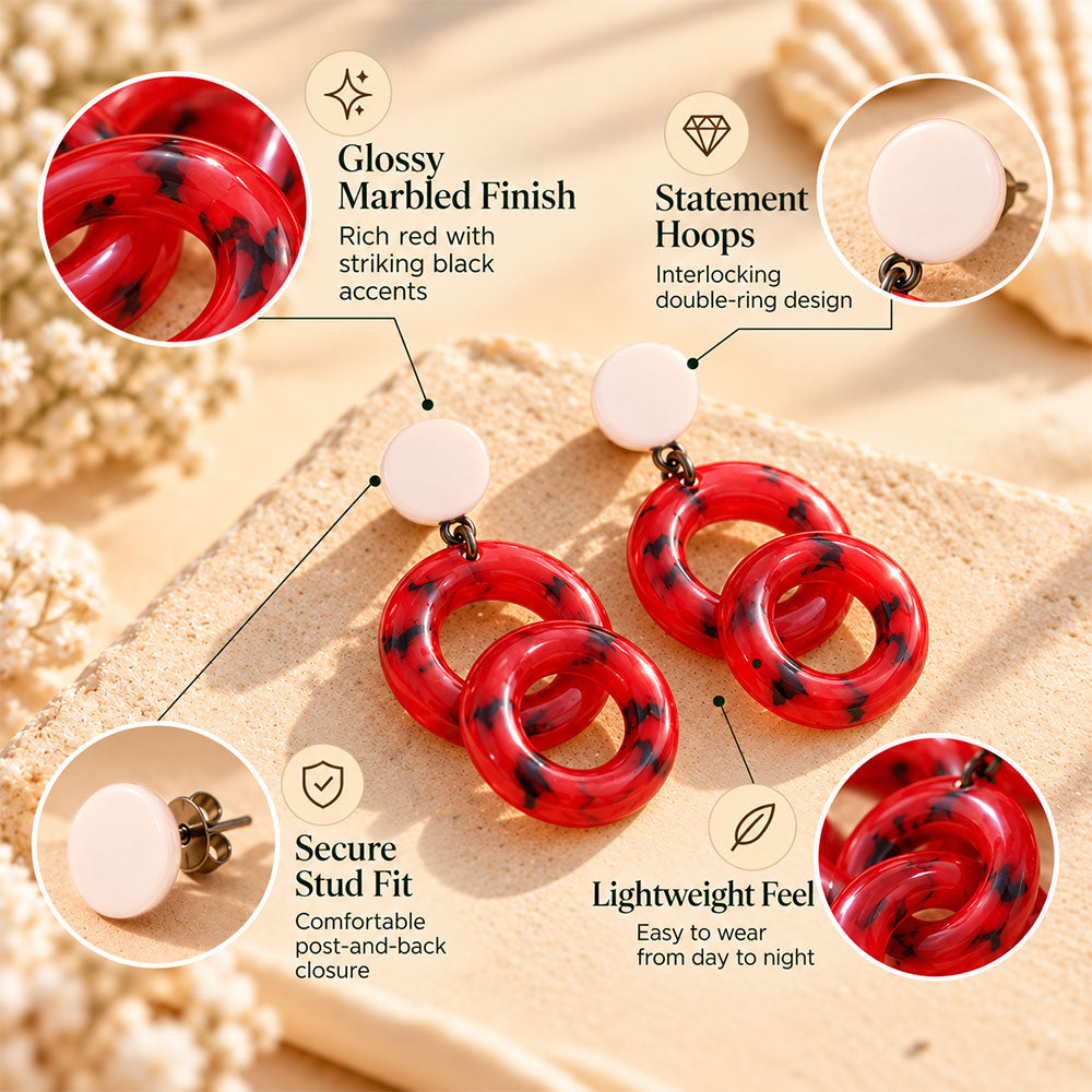 Scarlet Loop- Dangler Earrings