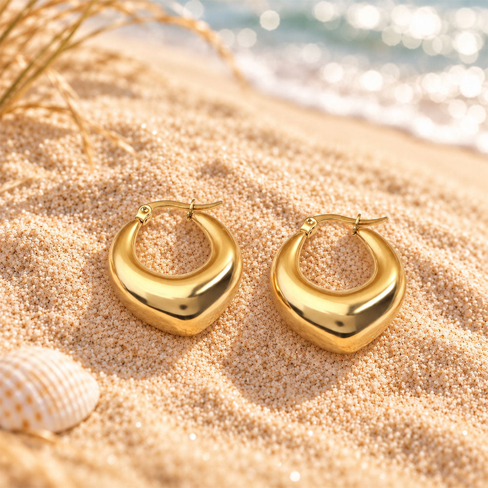 Drop Glow- Golden Hoop Earrings