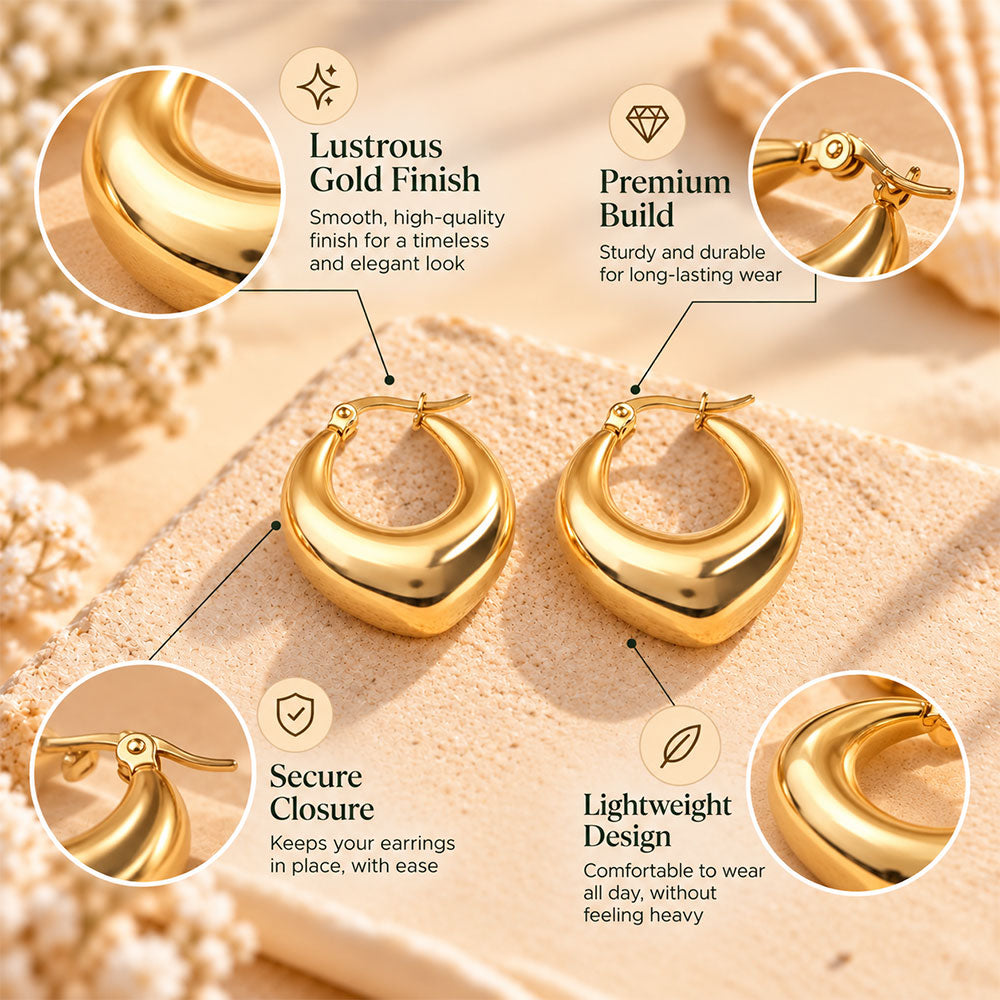 Drop Glow- Golden Hoop Earrings