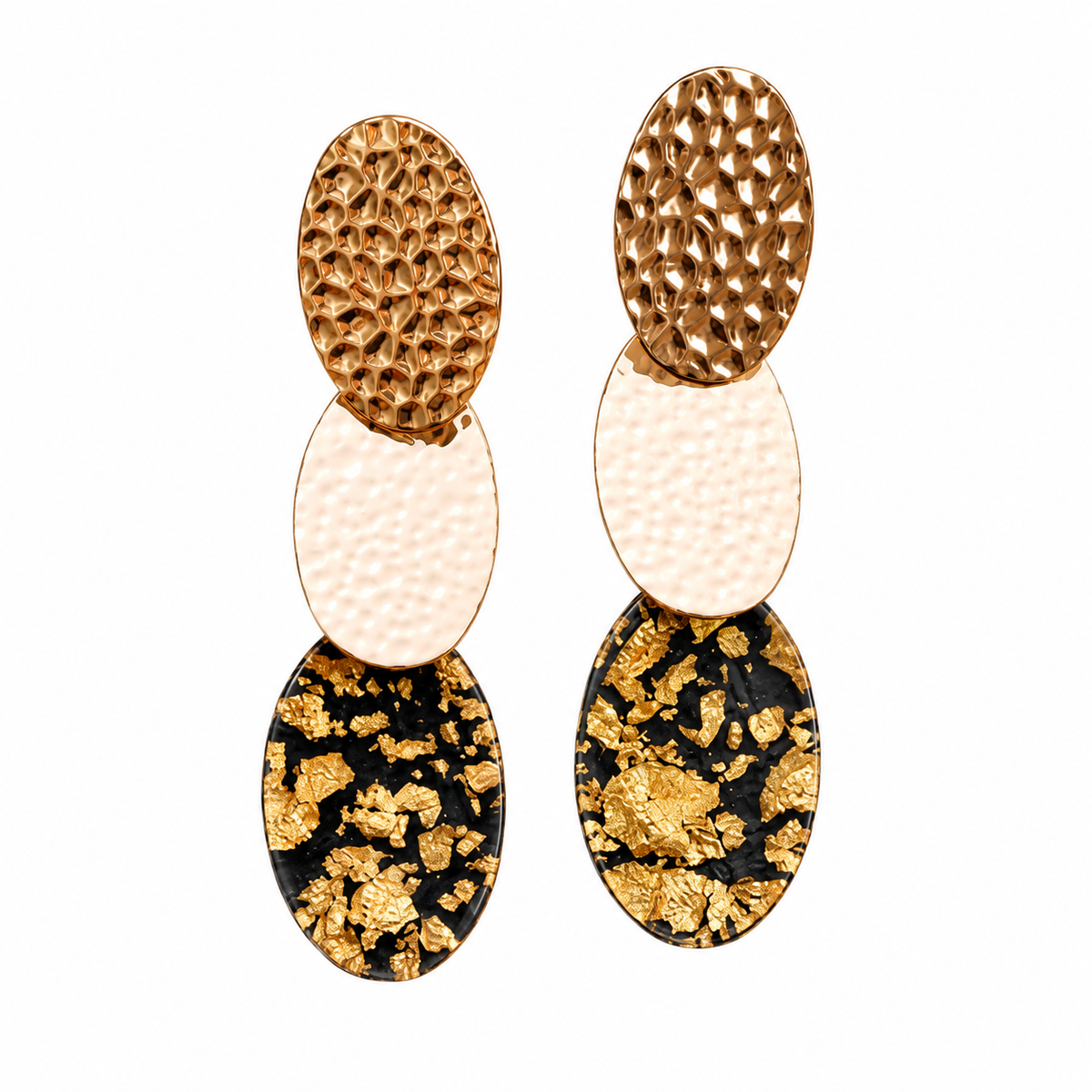 Art Pop- Oval Layered Dangler Earrings