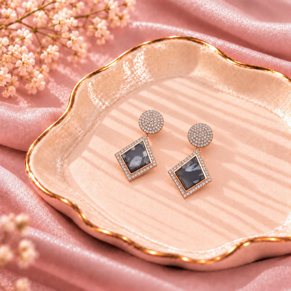 Prism Flow- Stone studded stud earrings