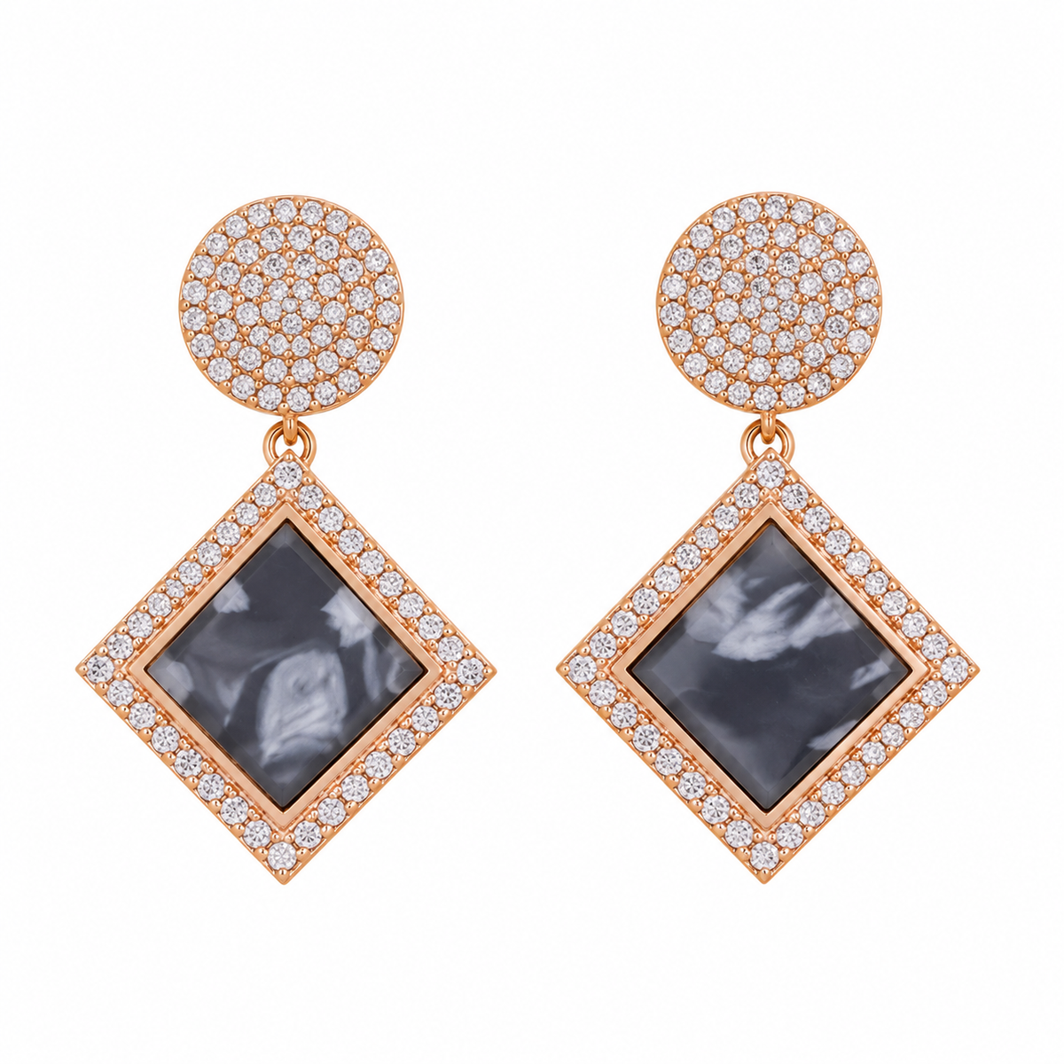 Prism Flow- Stone studded stud earrings