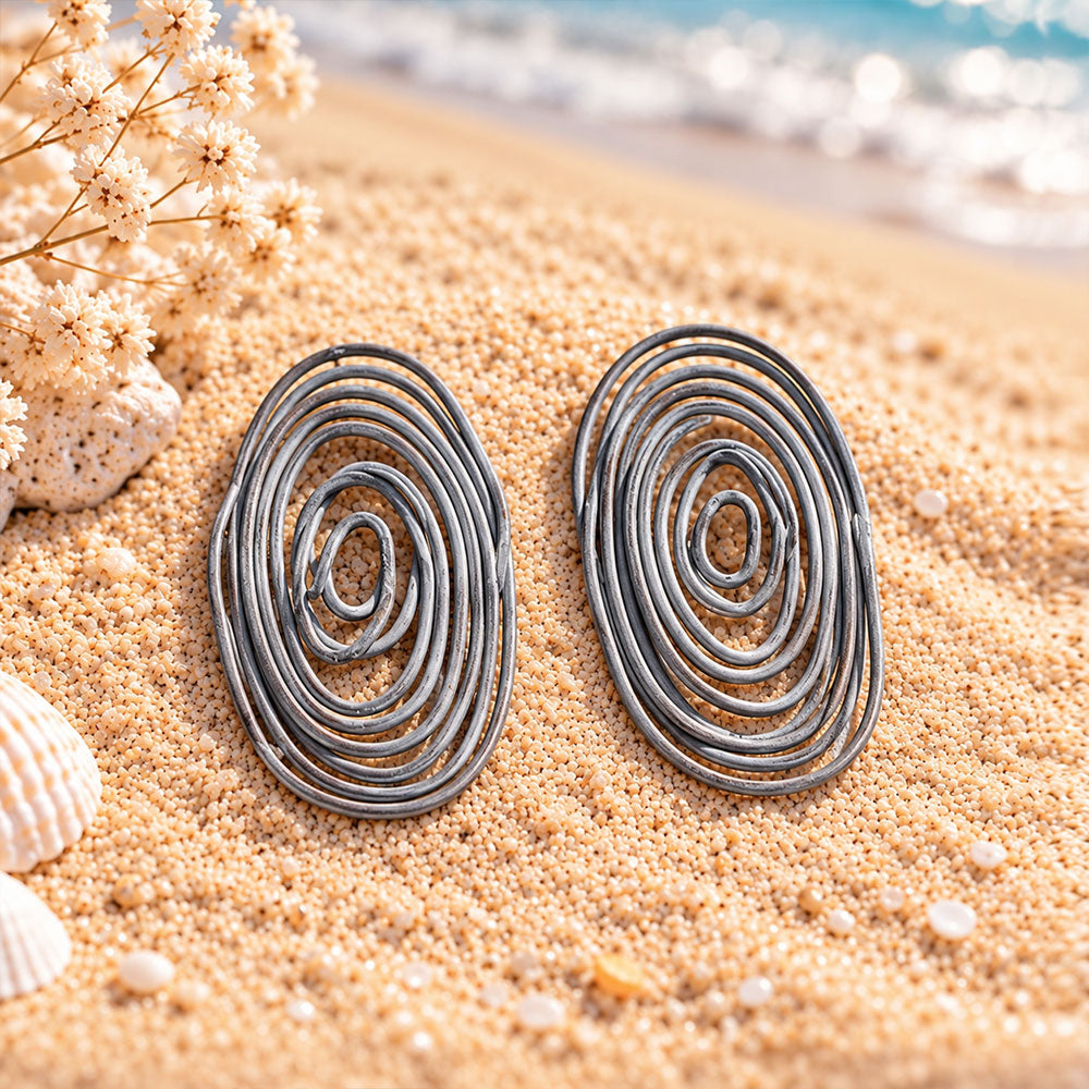 Swirly suits- Swirly stud earrings