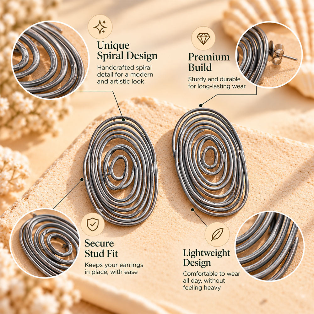 Swirly suits- Swirly stud earrings