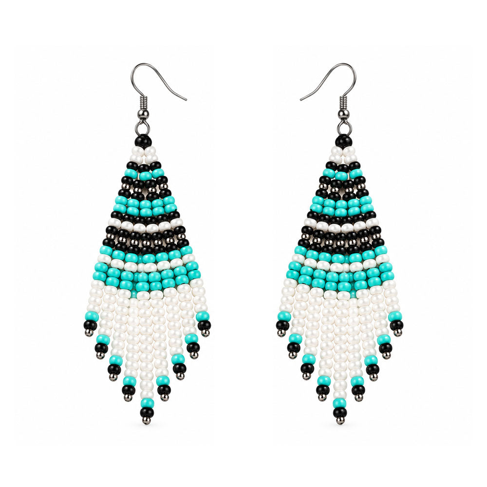 Color Verse- Beaded strand dangler earrings