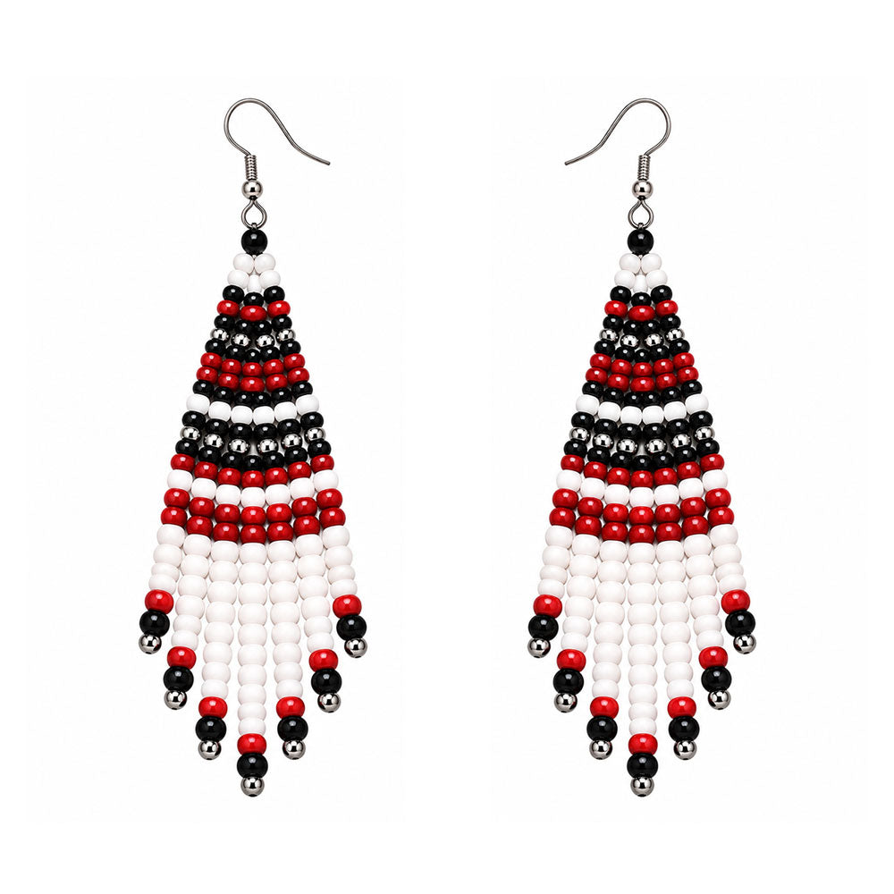 Color Verse- Beaded strand dangler earrings