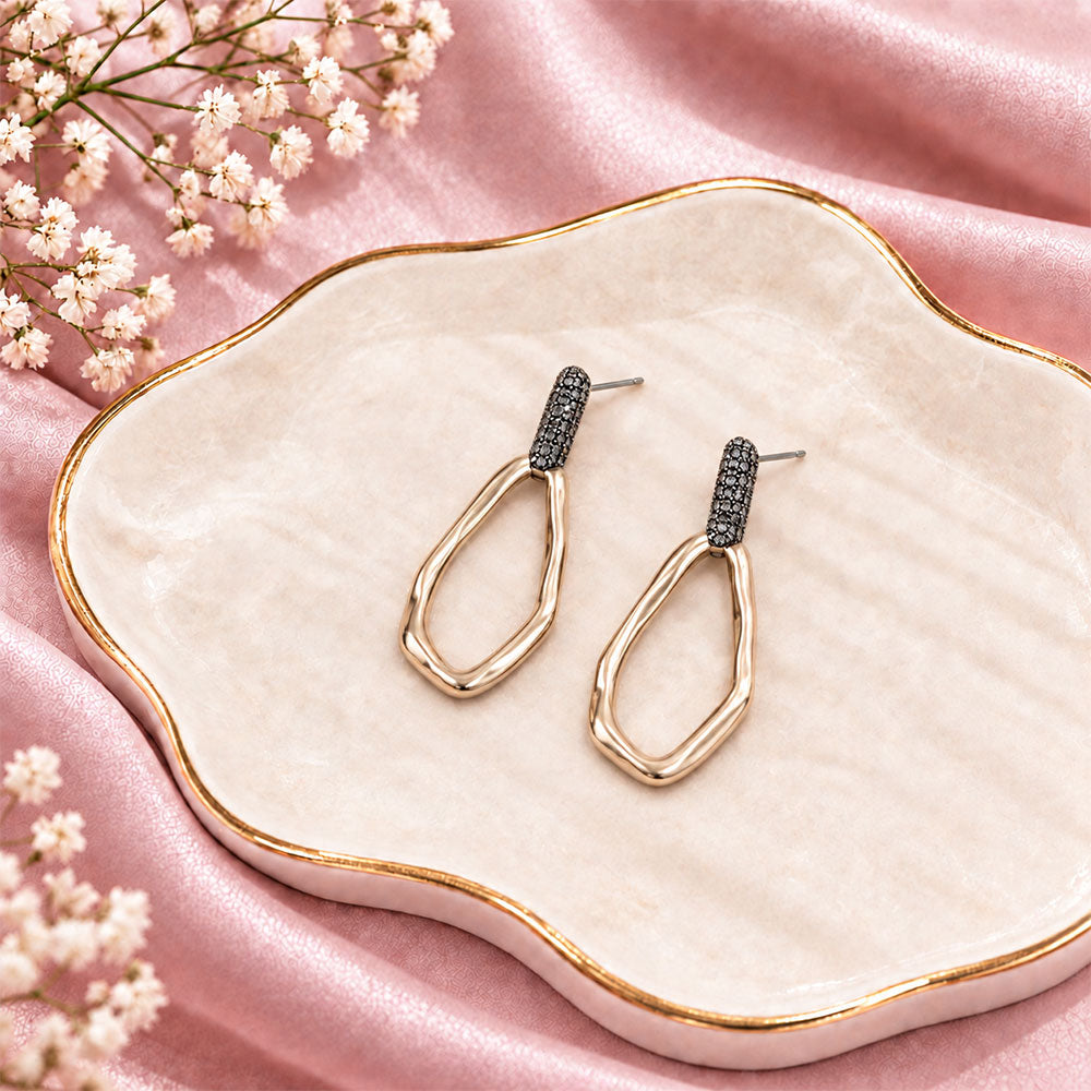 Bare Frame- Golden Framed Dangler Earrings