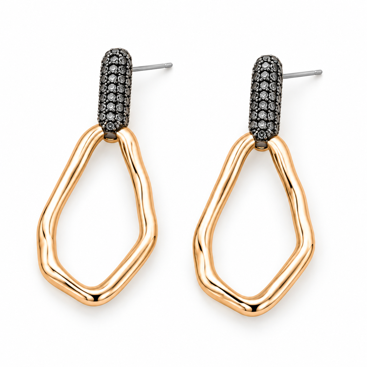 Bare Frame- Golden Framed Dangler Earrings
