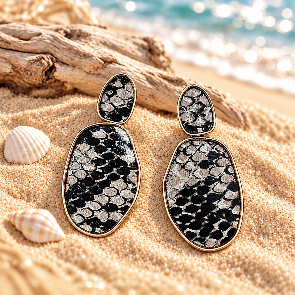 Shine scales- Animal printed Dangler earrings