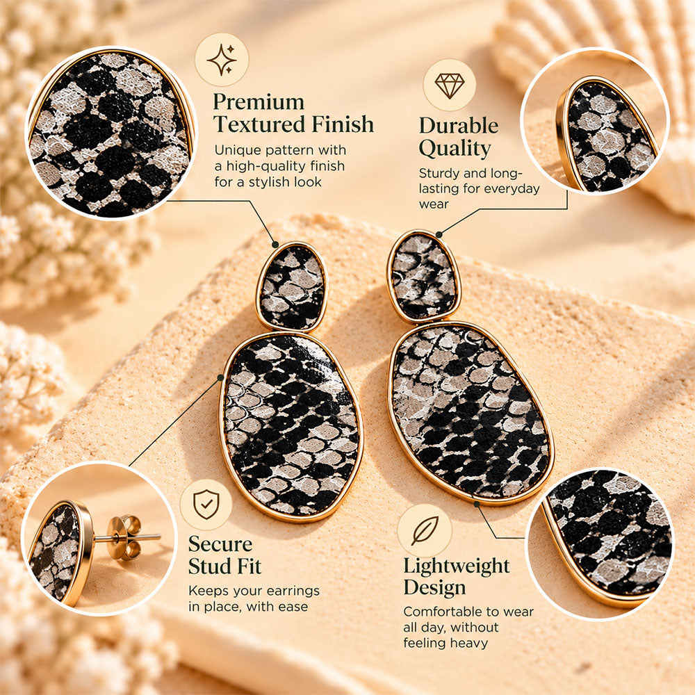 Shine scales- Animal printed Dangler earrings