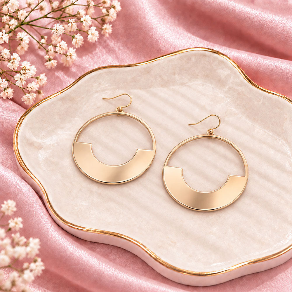 majesty- Golden Framed Hoop Earrings