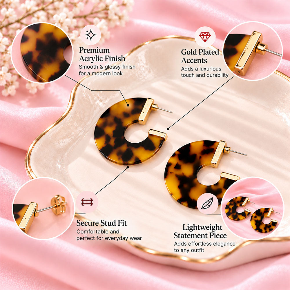 Velvet Light- Animal pronted hoop earrings