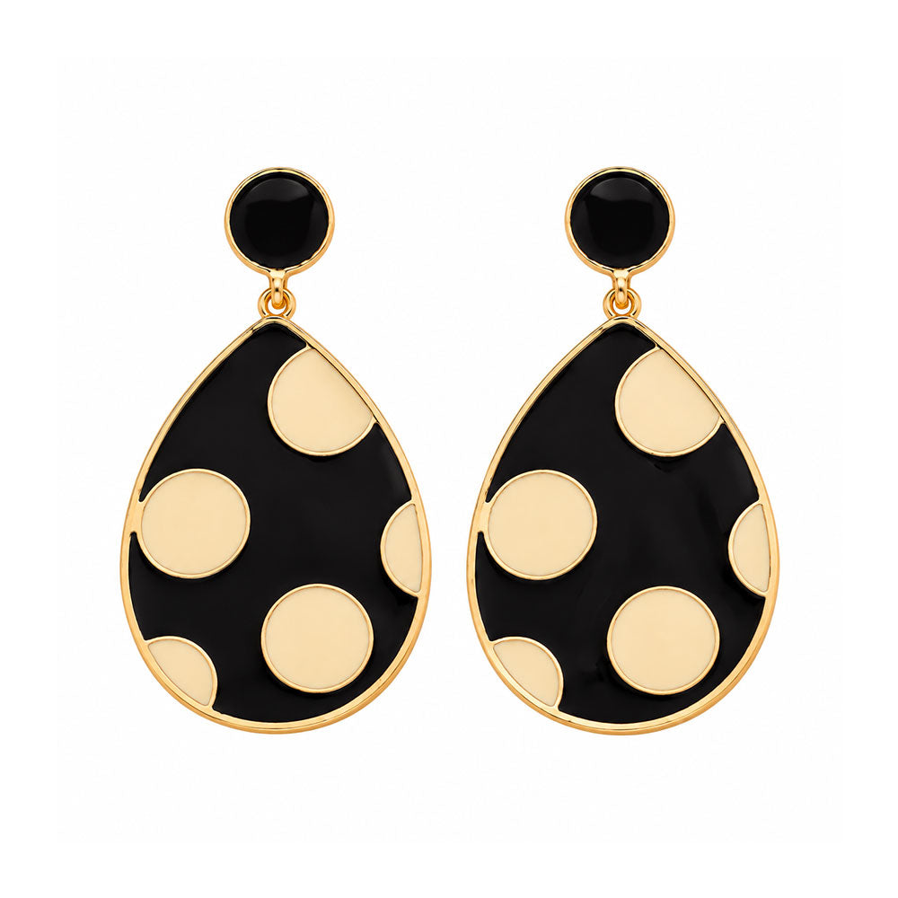 Polka pretty- Polka dotted dangler earrings