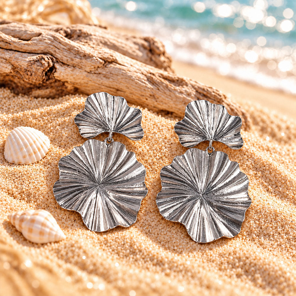 Flawless fora- Silver floral studs