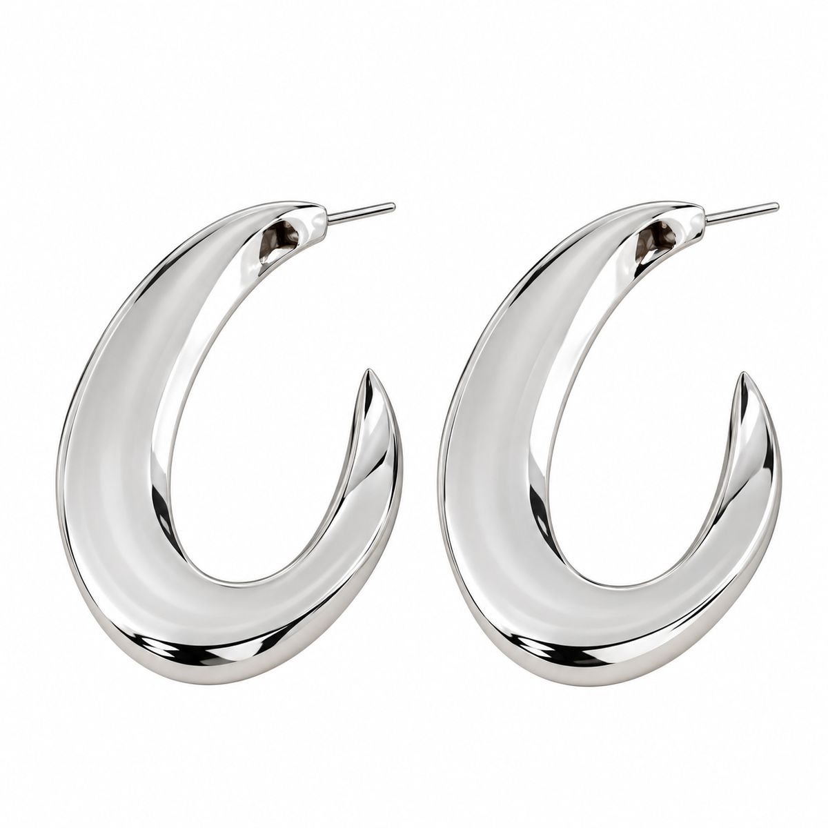 Shore Light- Silver hoop earrings