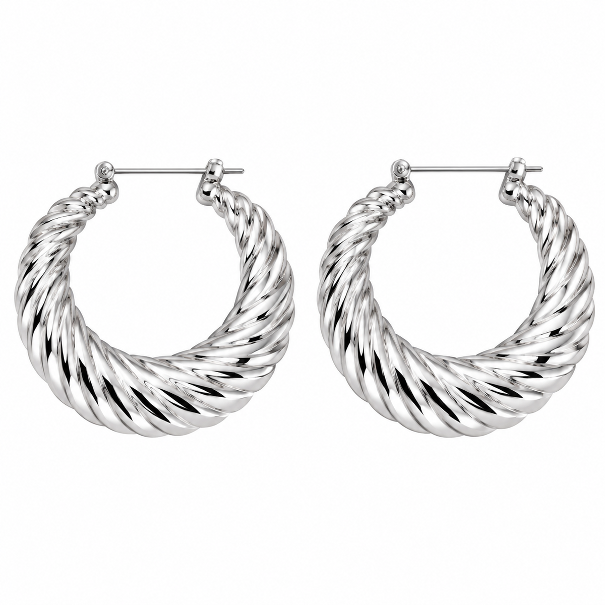 Arc Light- Silver hoops earrings