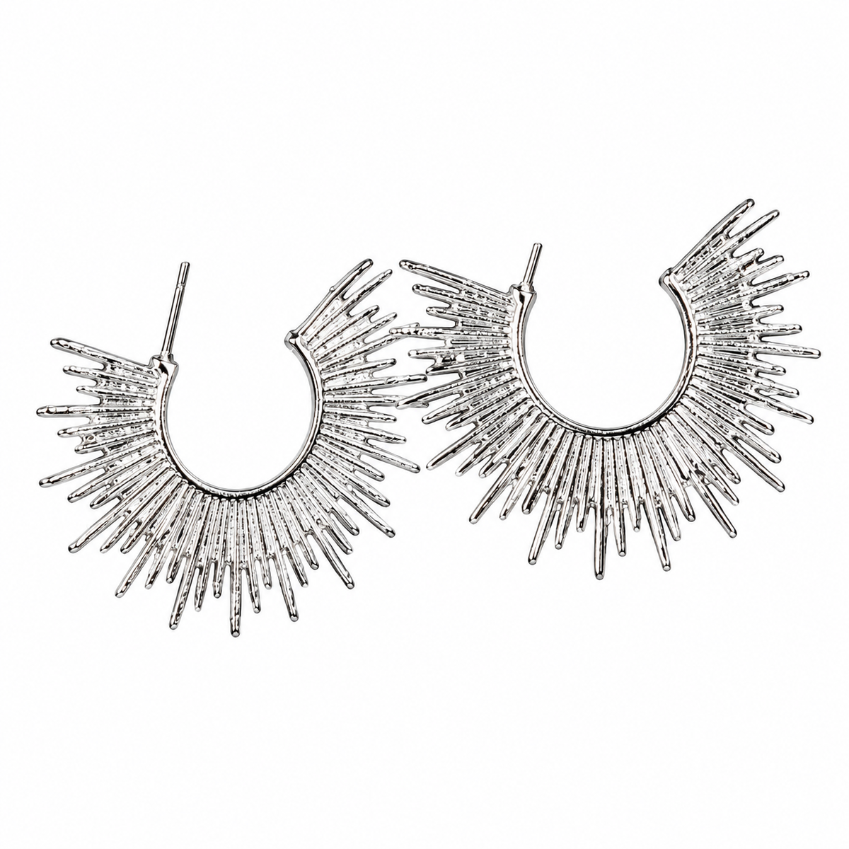 Silver Ray- Silver stud earrings