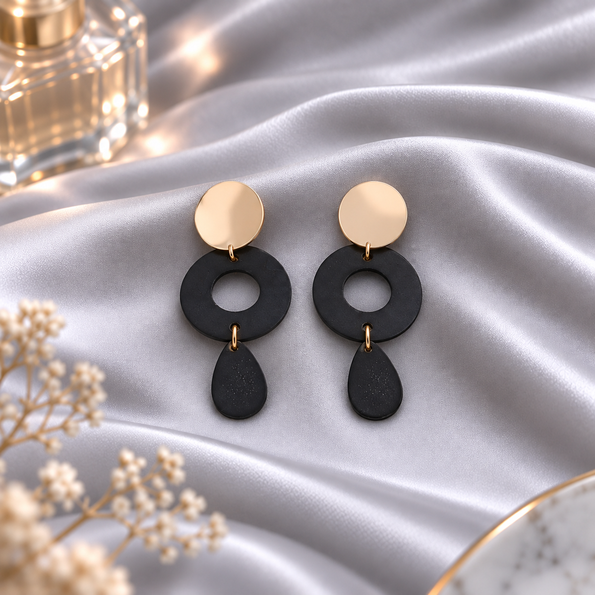 Sculpted Calm- Marble texture Dangler earrings