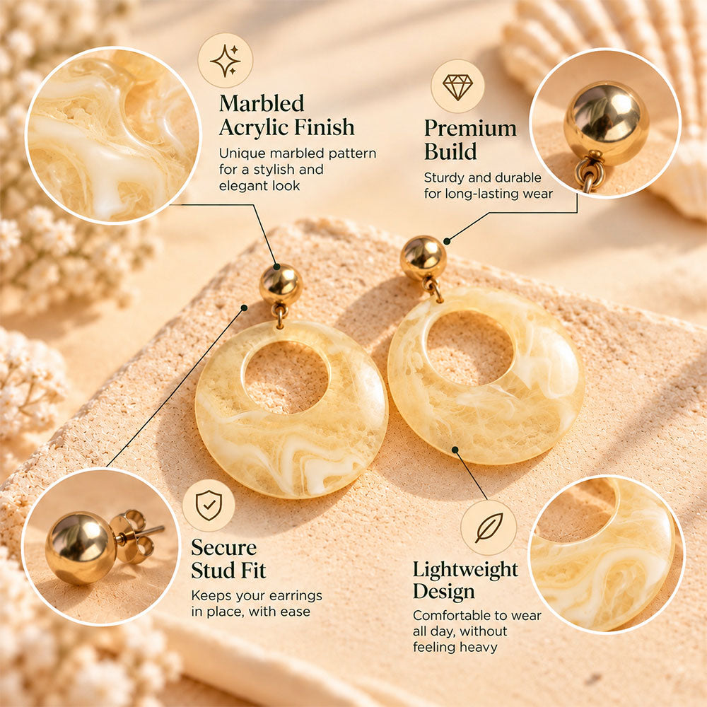 Cloud glow- orbicular shape Dangler earrings