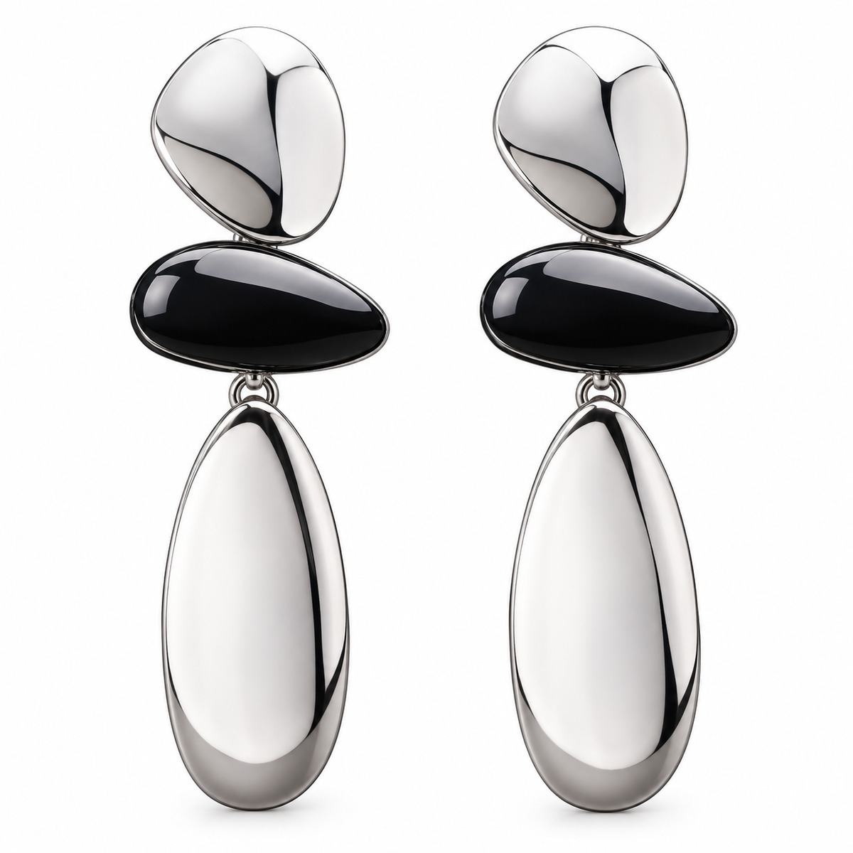 perfect pebbles- Metallic dangler earrings
