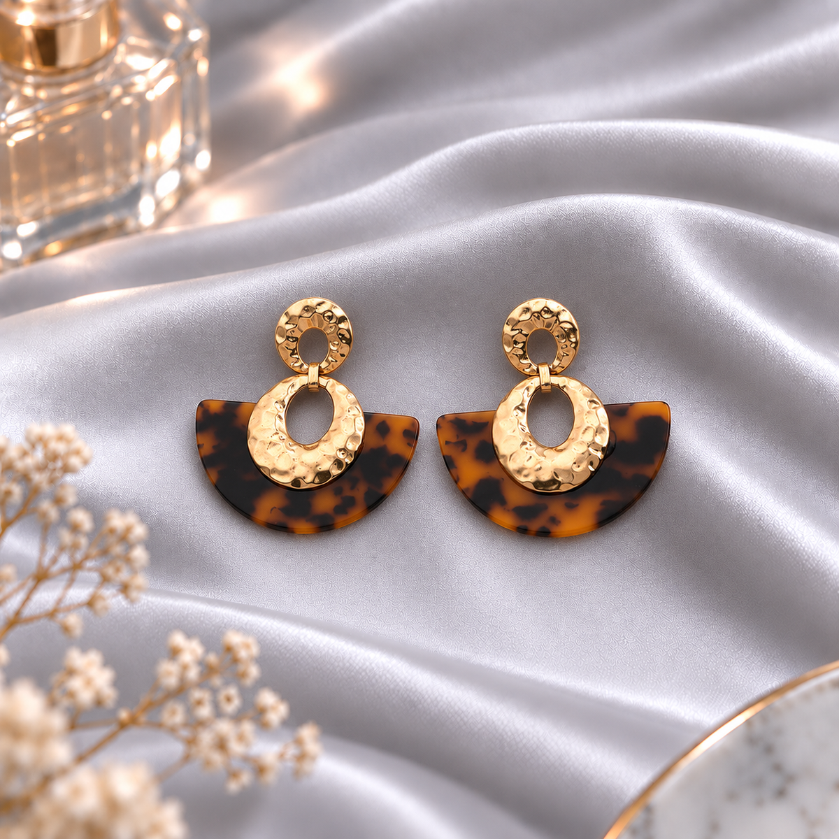 Gleam and shine- Golden metallic dangler earrings