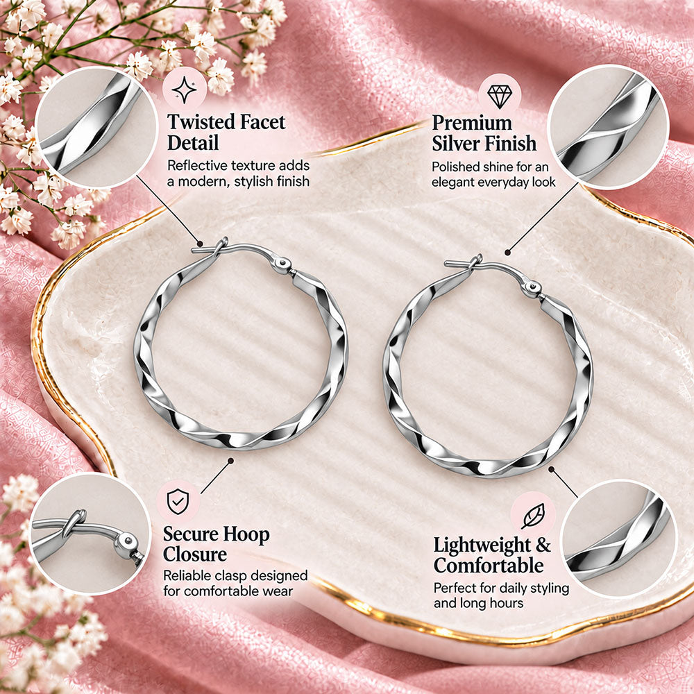 Golden Bloom- Twisted metallic hoop earrings