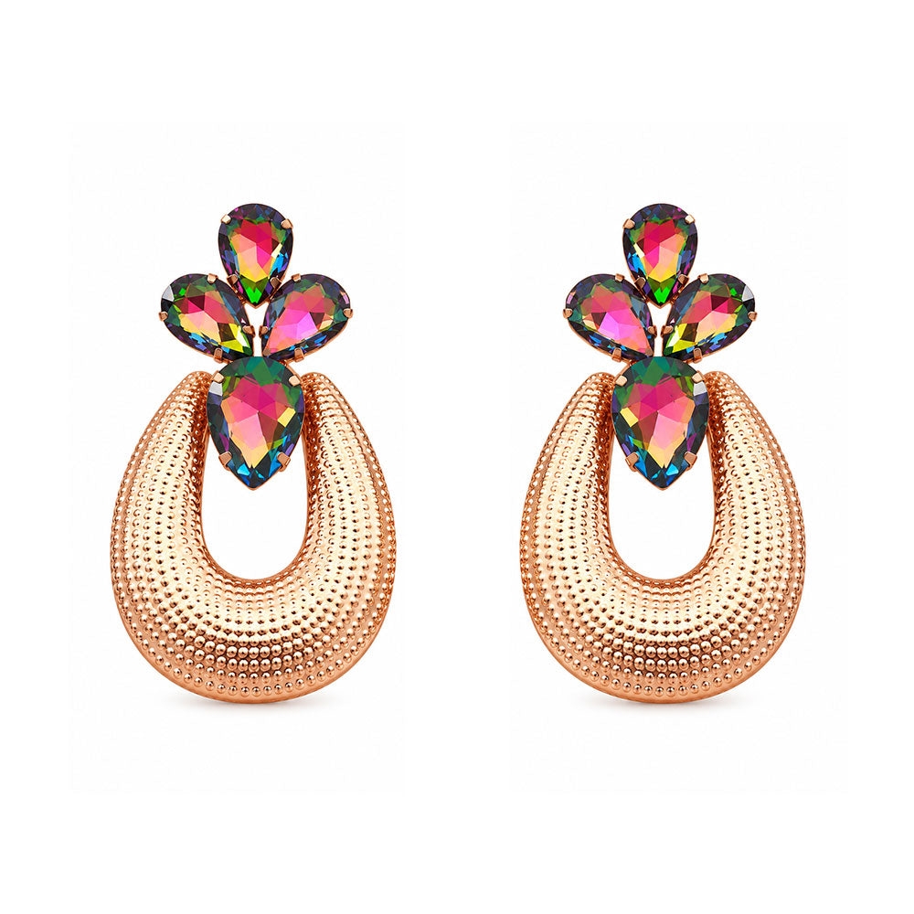 Shiny Plume- Stone studded Dangler earrings