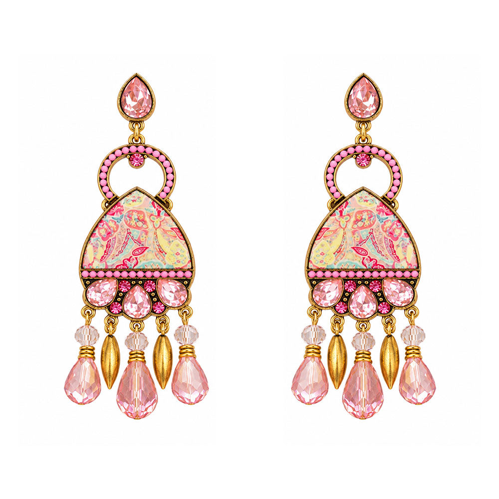 Stone strands: Hanging stones Hand painted dangler Earrings