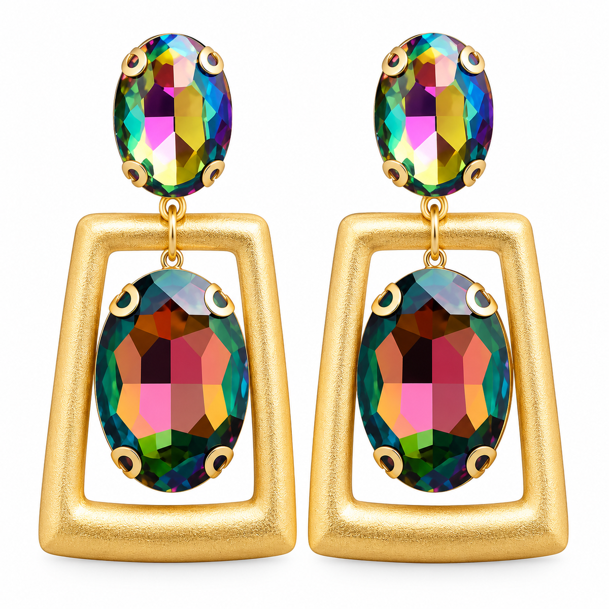 Blooming Box- Stone studded dangler Earrings