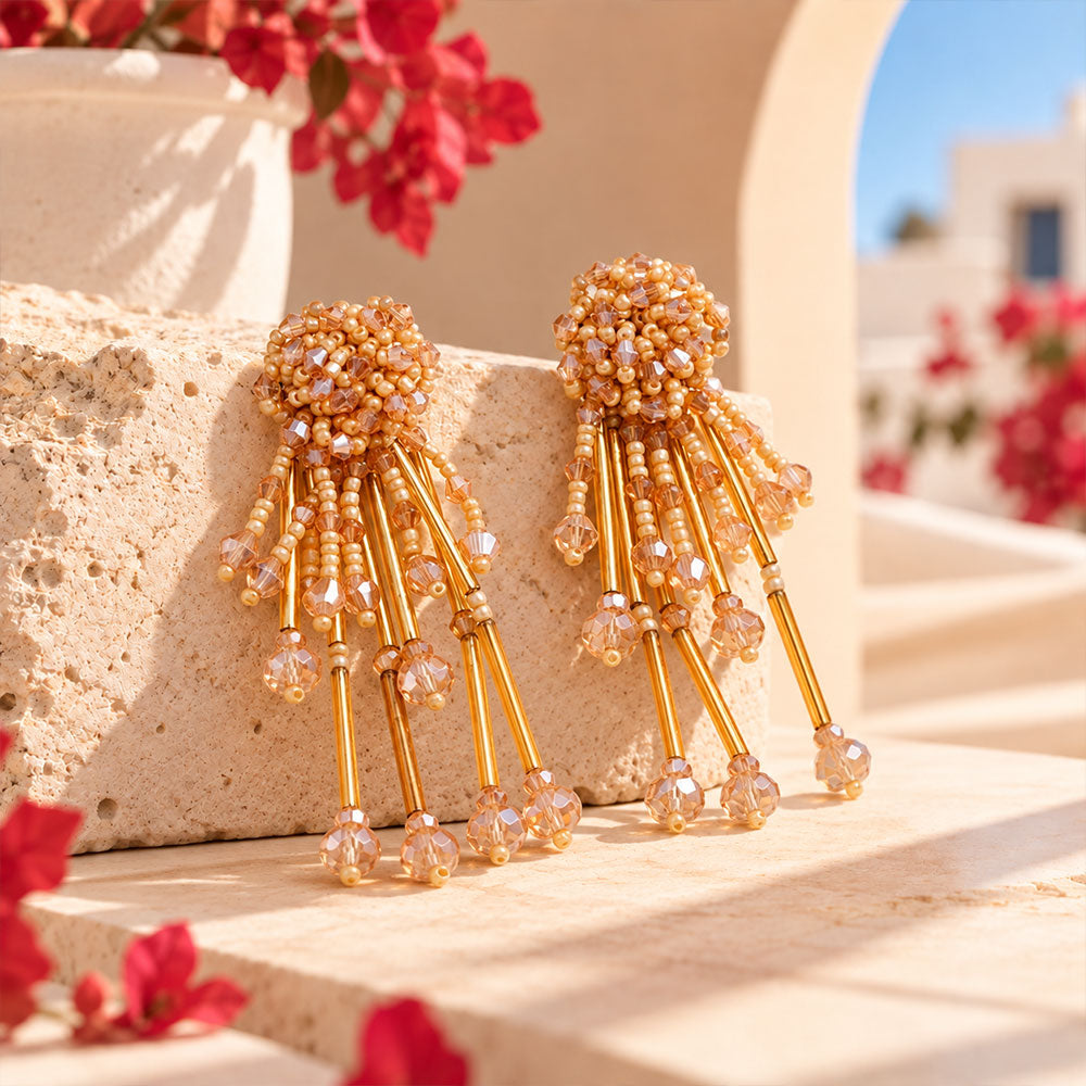 Disco Dazzle- Sparkly stone studded Dangler earrings