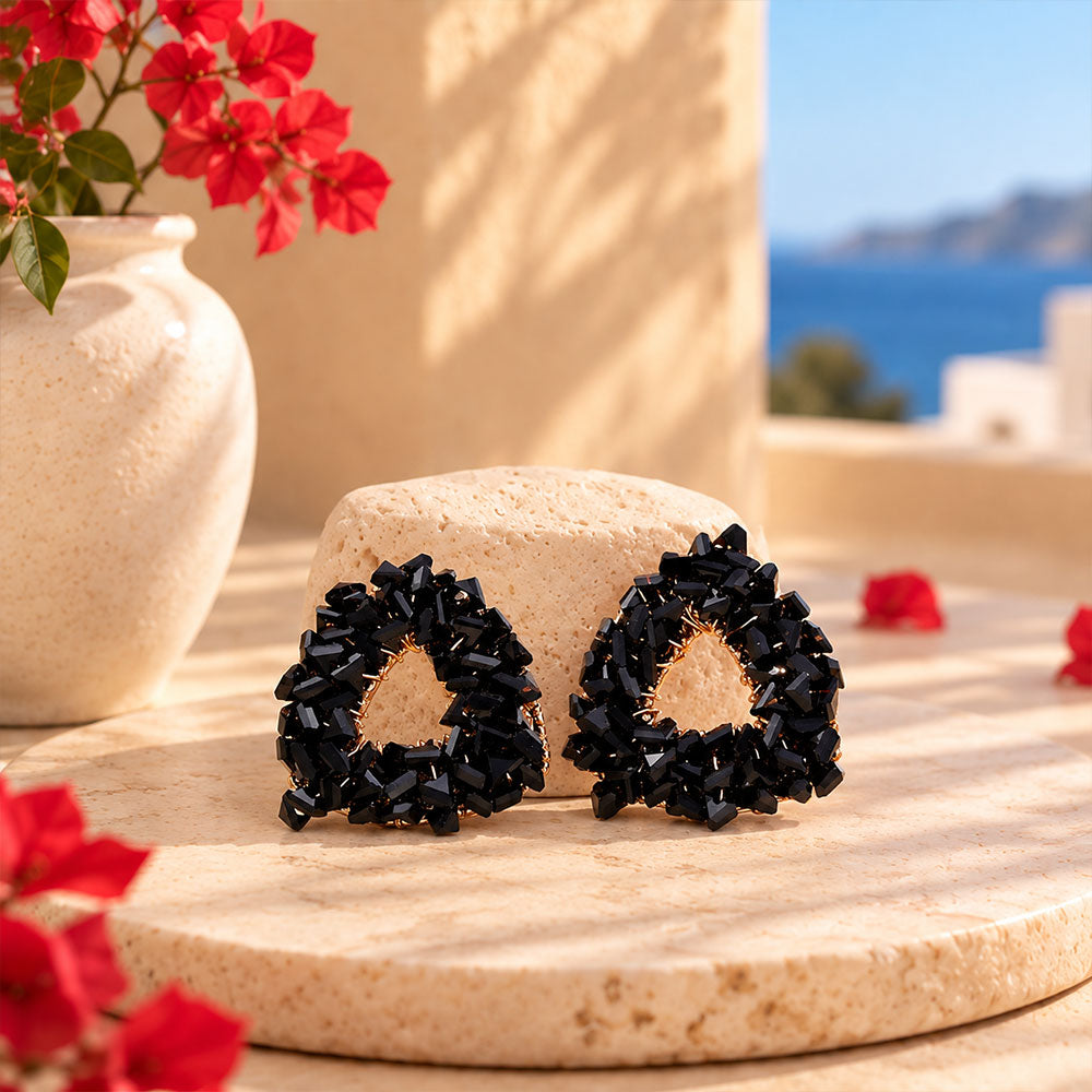 Twinkle triangle- Sparkle stud earrings