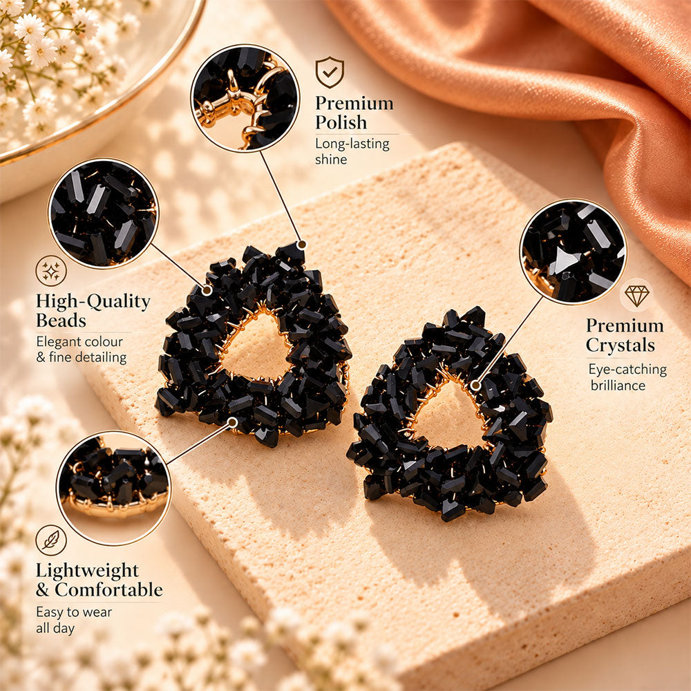 Twinkle triangle- Sparkle stud earrings