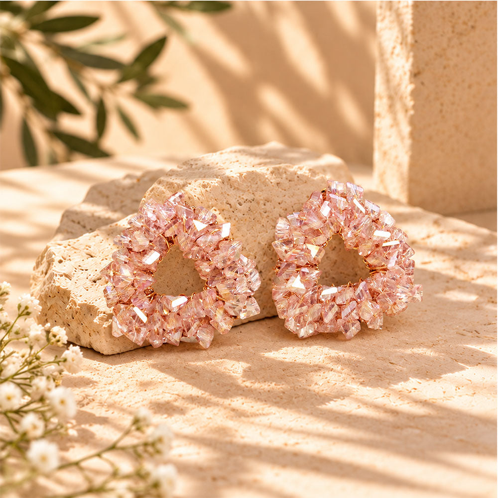 Twinkle triangle- Sparkle stud earrings