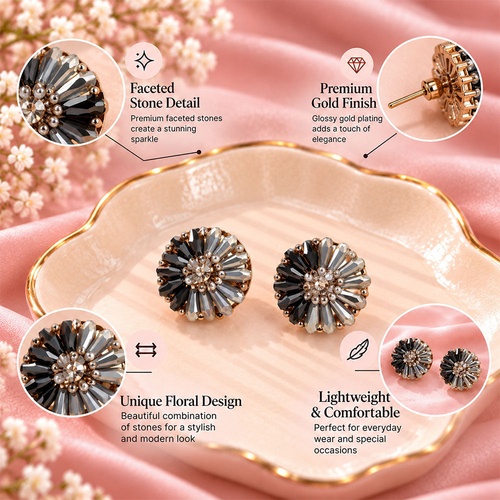Bright Beauty- Stone studded stud earrings