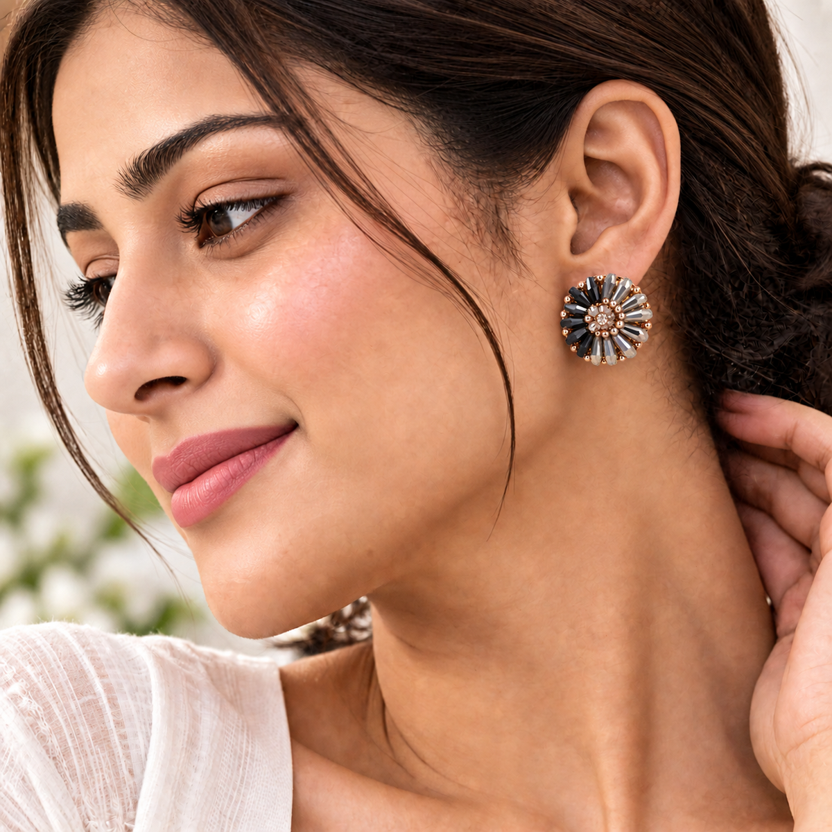 Bright Beauty- Stone studded stud earrings