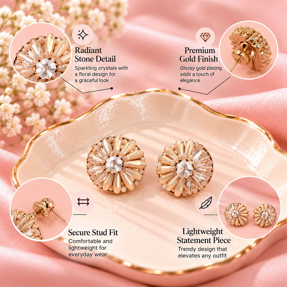 Bright Beauty- Stone studded stud earrings