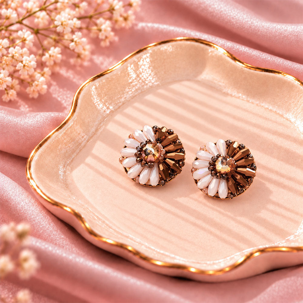 Bright Beauty- Stone studded stud earrings
