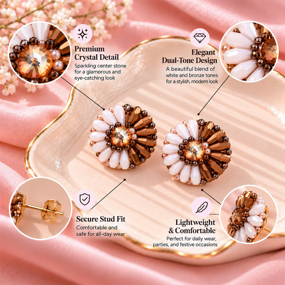 Bright Beauty- Stone studded stud earrings