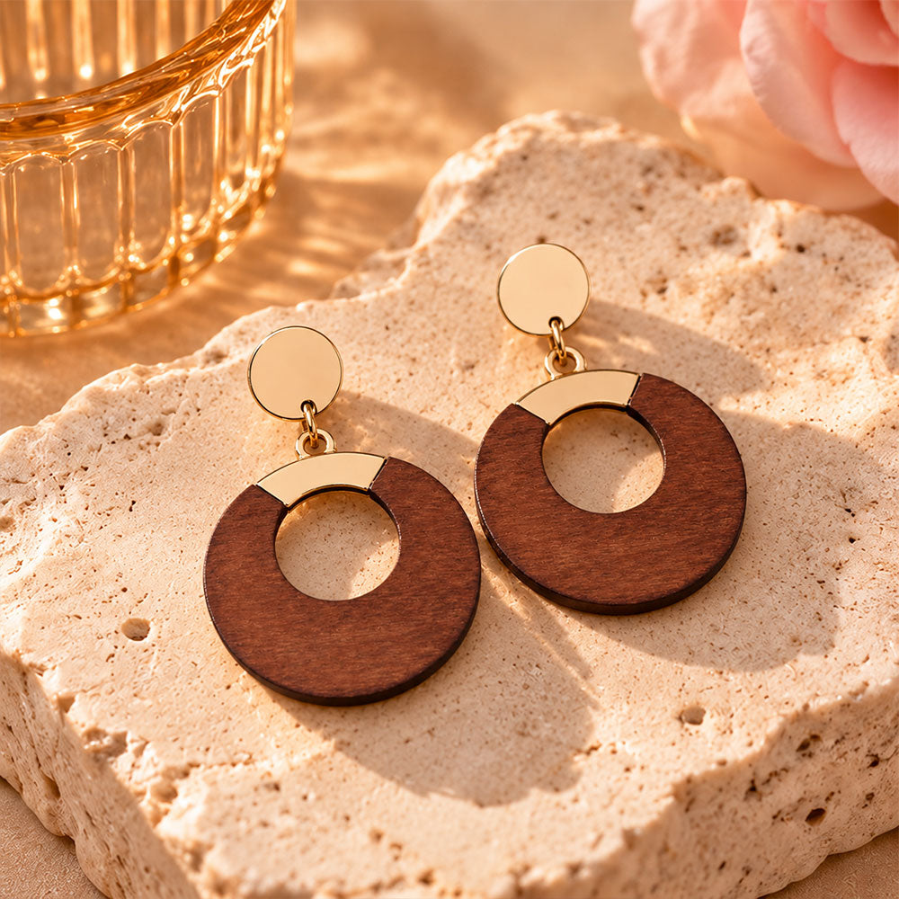 Boho Beat- Wooden dangler earrings