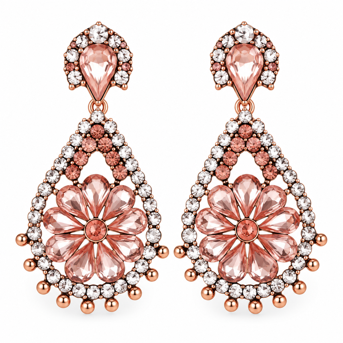 Golden glow- Stone framed Dangler earrings
