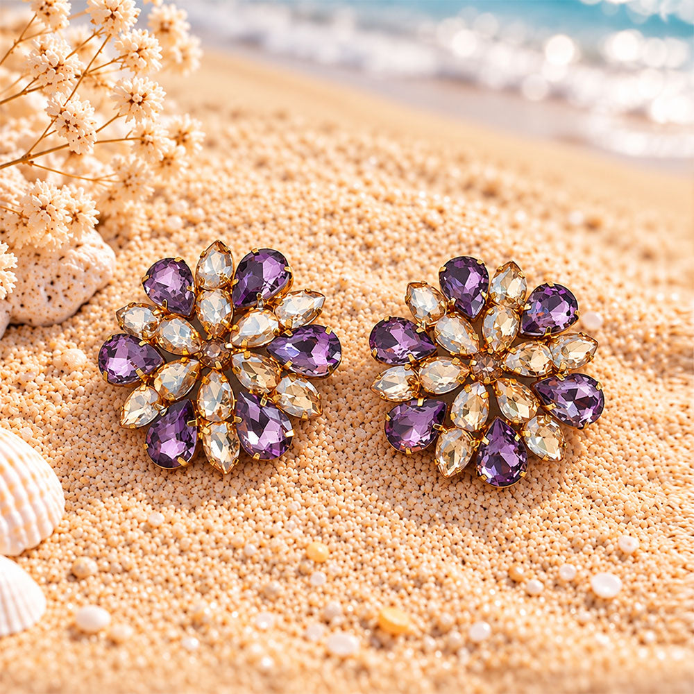 Royal bloom- Stone studded Stud earrings