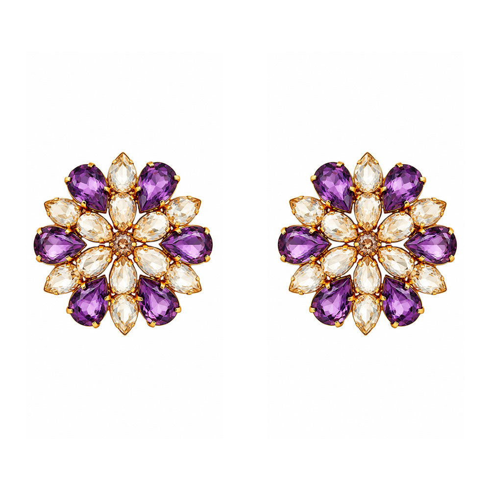 Royal bloom- Stone studded Stud earrings