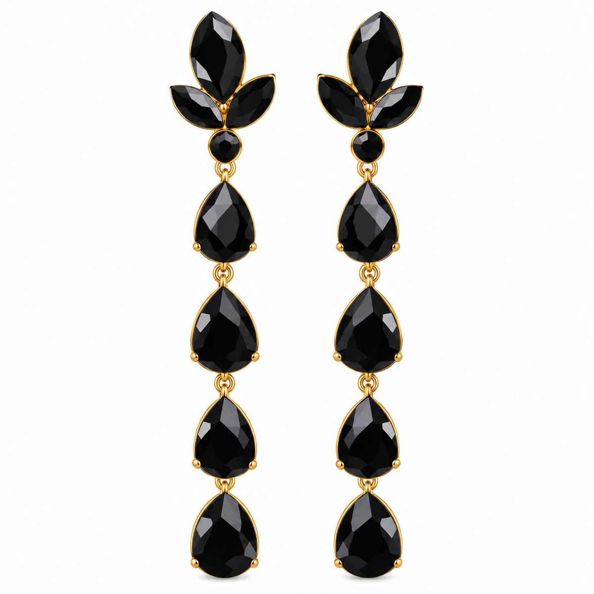 Night drops- Stone studded dangler earrings