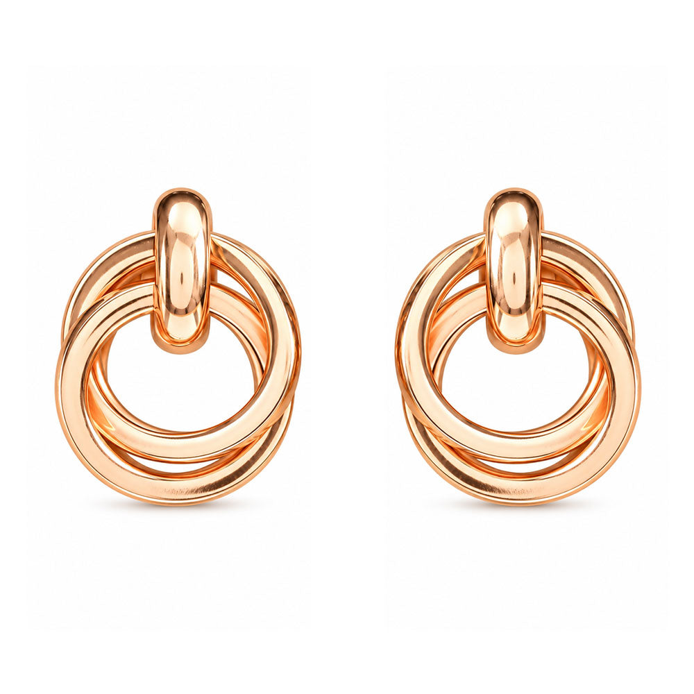 Sleek spiral- Golden rings Stud Earrings