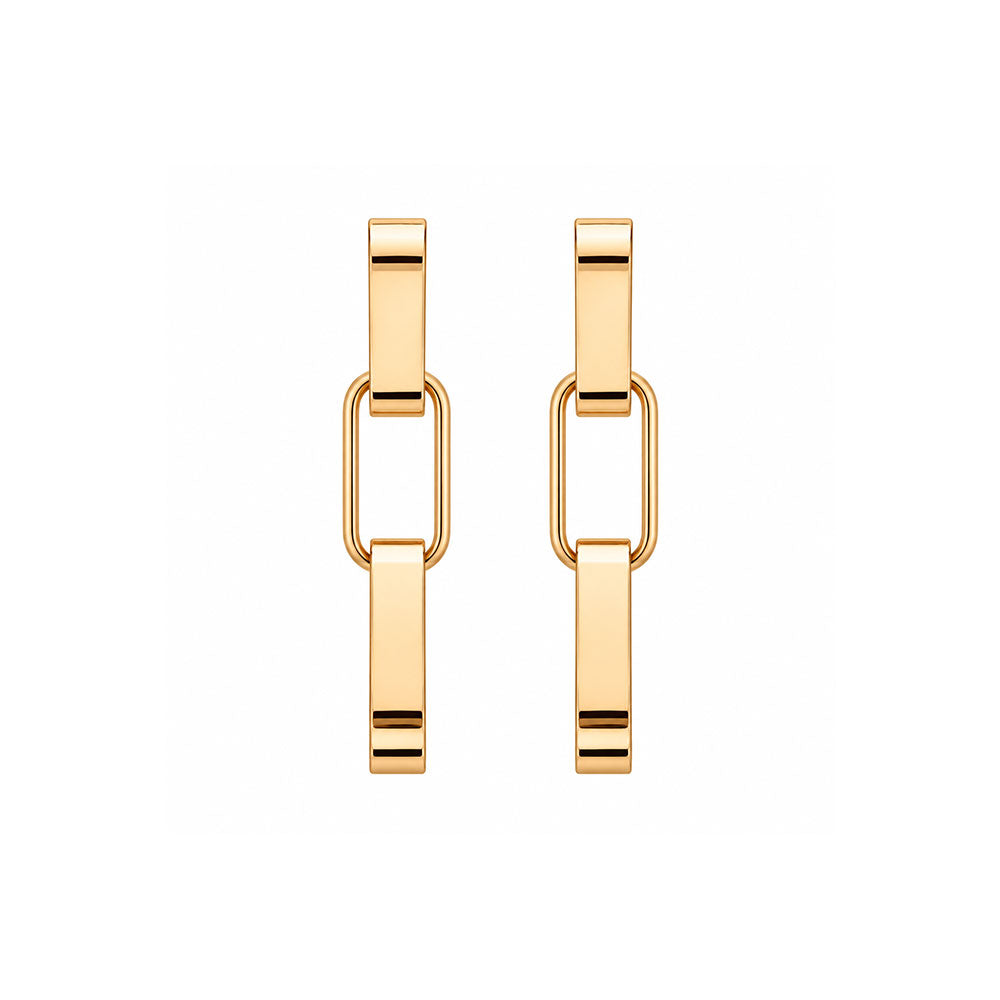 Chain Charm- interlocked chain dangler earrings