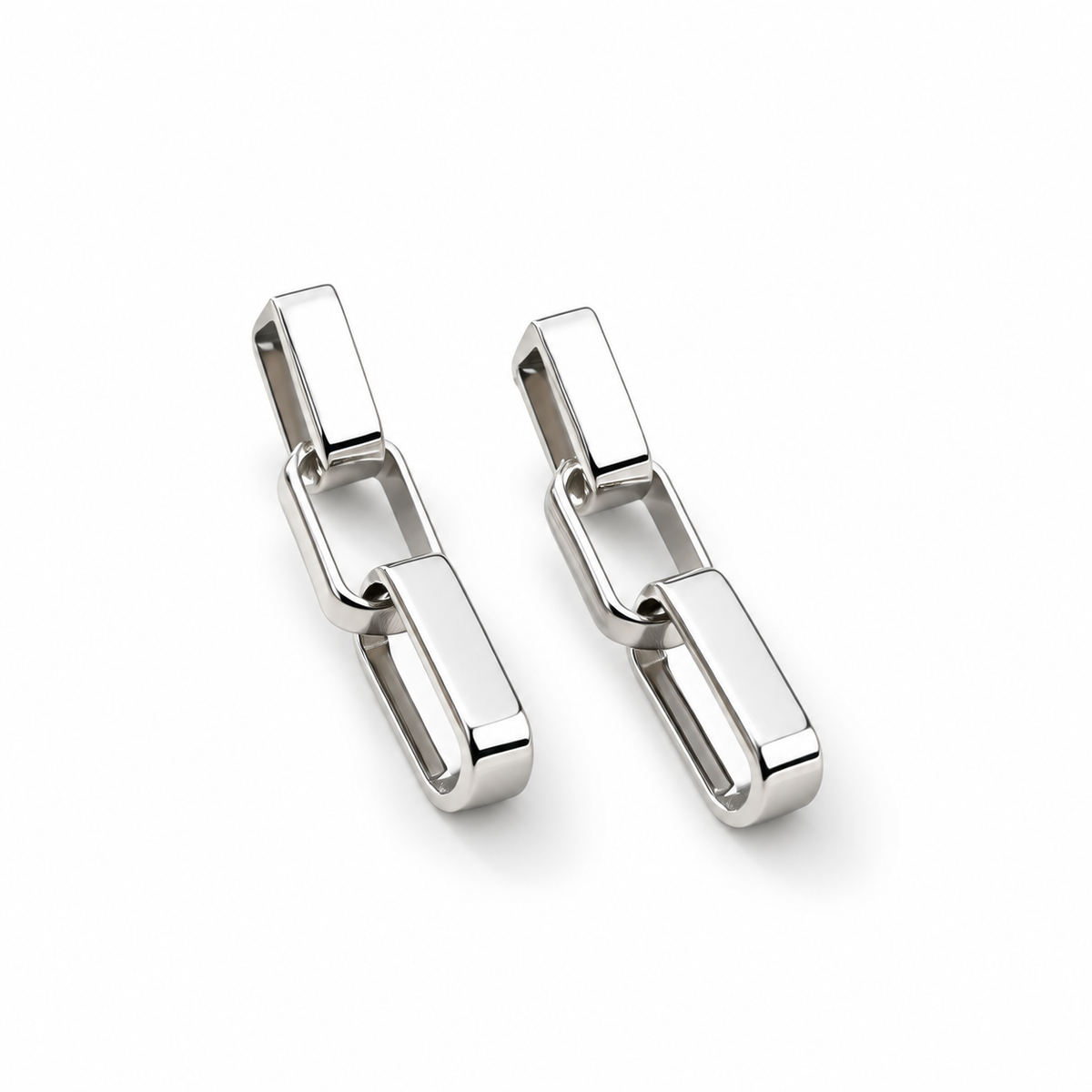Chain Charm- interlocked chain dangler earrings