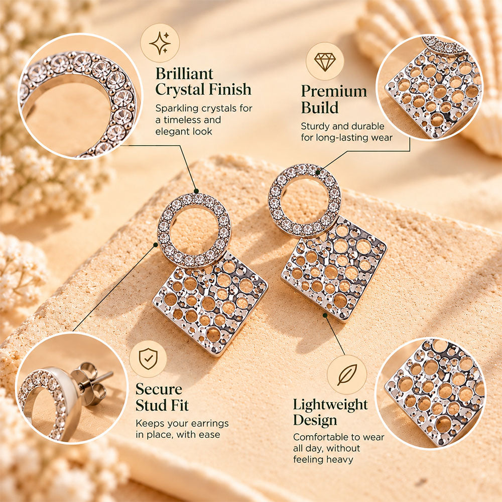 diamond drop- Stone studded Stud earrings
