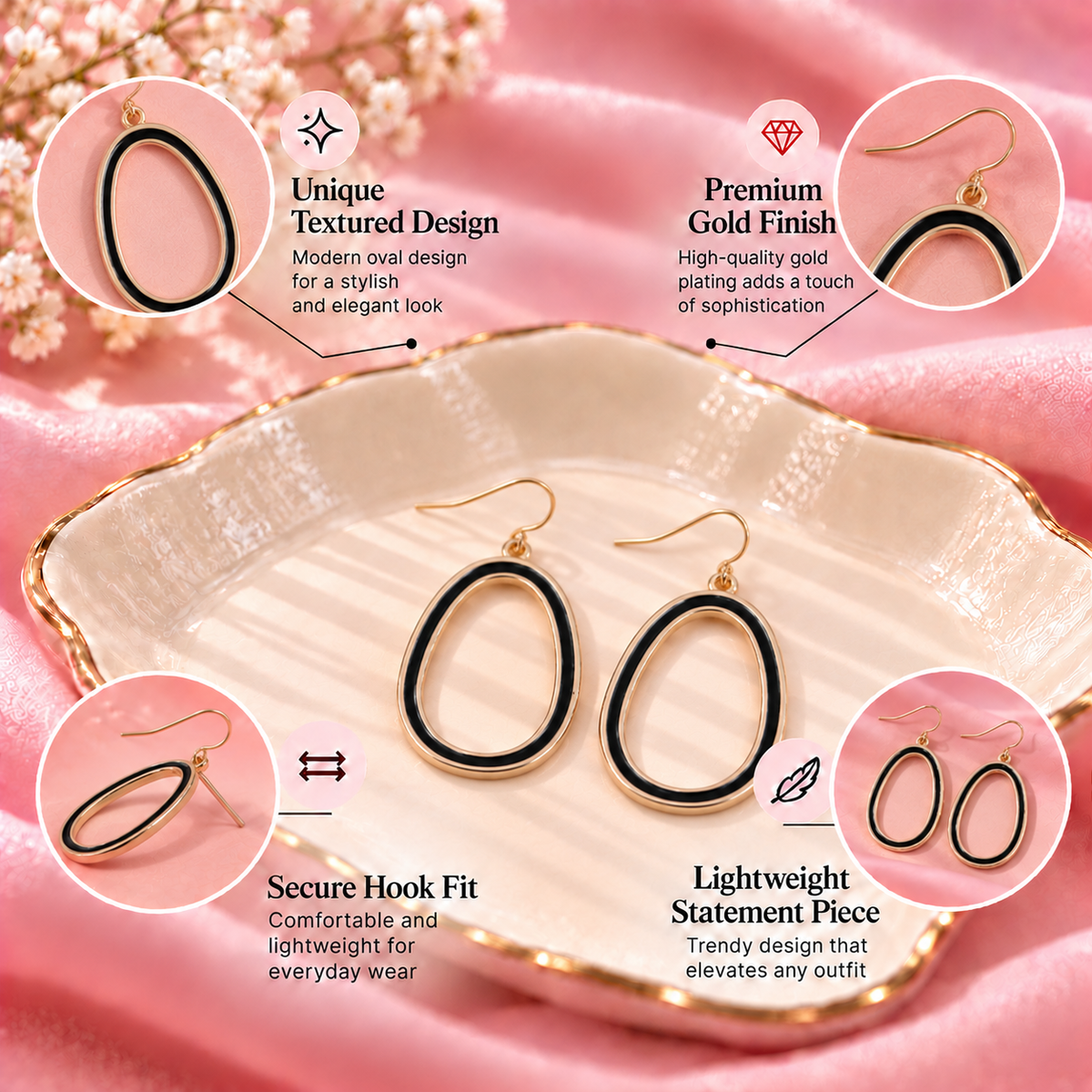 Soft Edge- Circular Dangler Earrings