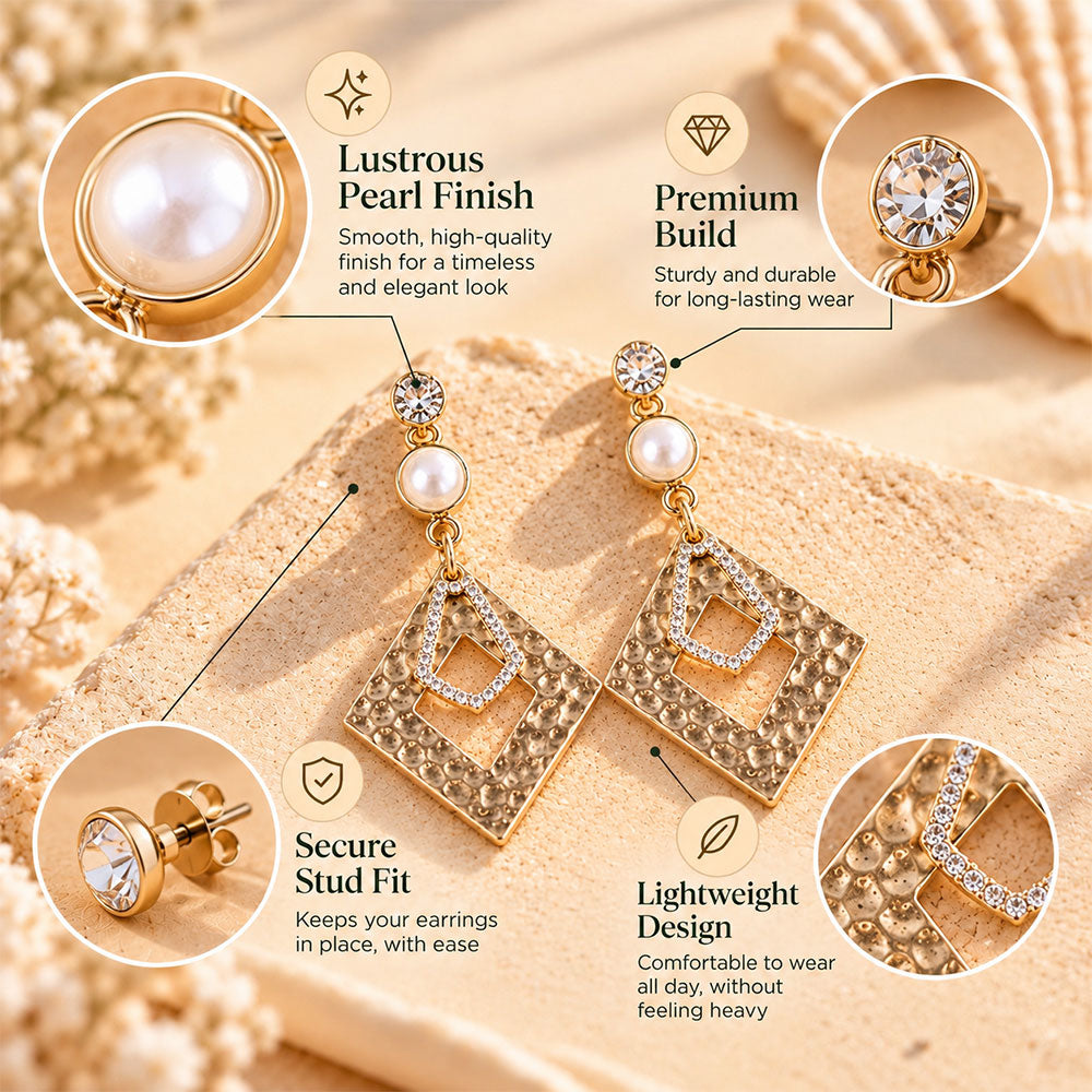 Desert Bloom- Diamond shaped Dangler earrings